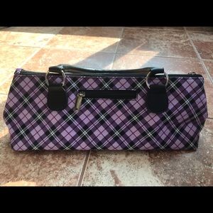 Purple & black wine tote